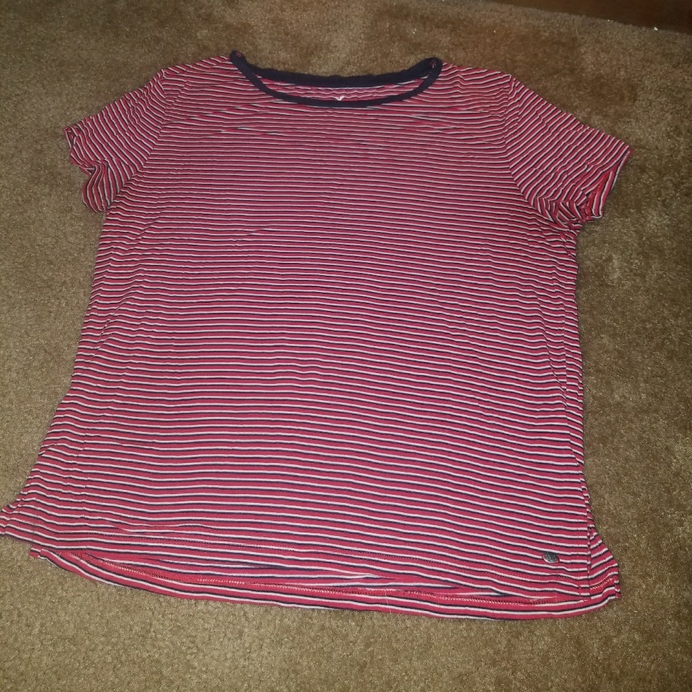 Red white and blue striped t-shirt